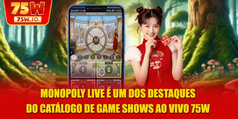 Monopoly Live é um dos destaques do catálogo de game shows ao vivo 75W