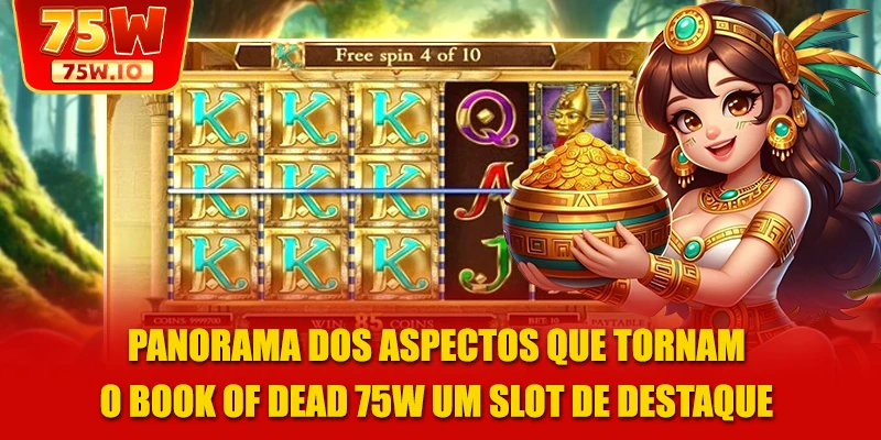 Panorama dos aspectos que tornam o Book of Dead 75W um slot de destaque